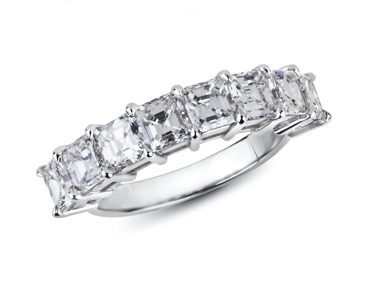 Asscher Cut Shared Prong Band